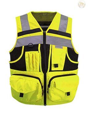 High Visibility Safety Work Vest with 10 Pockets Reflective